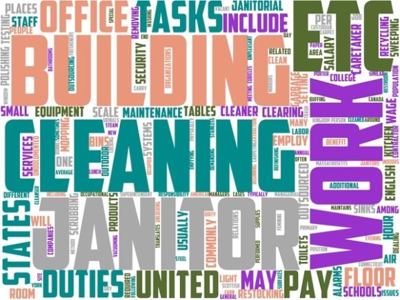 Janitor Wordart Background: A Hand-Drawn Word Cloud for Authentic, Versatile Design