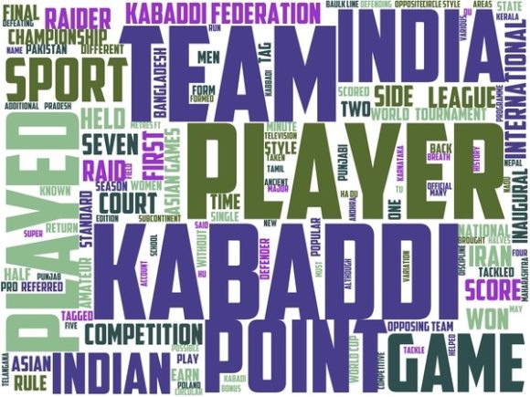 Kabaddi Wordart Book Cover