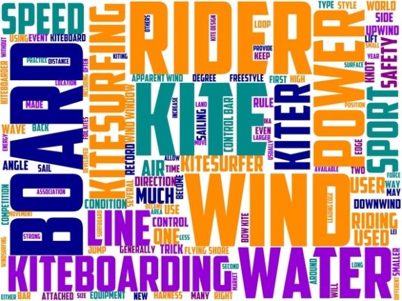 Kite Boarding Wordart Skinny Tumbler