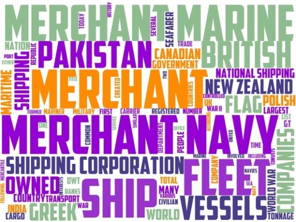 Merchant Seaman Wordart Sticker